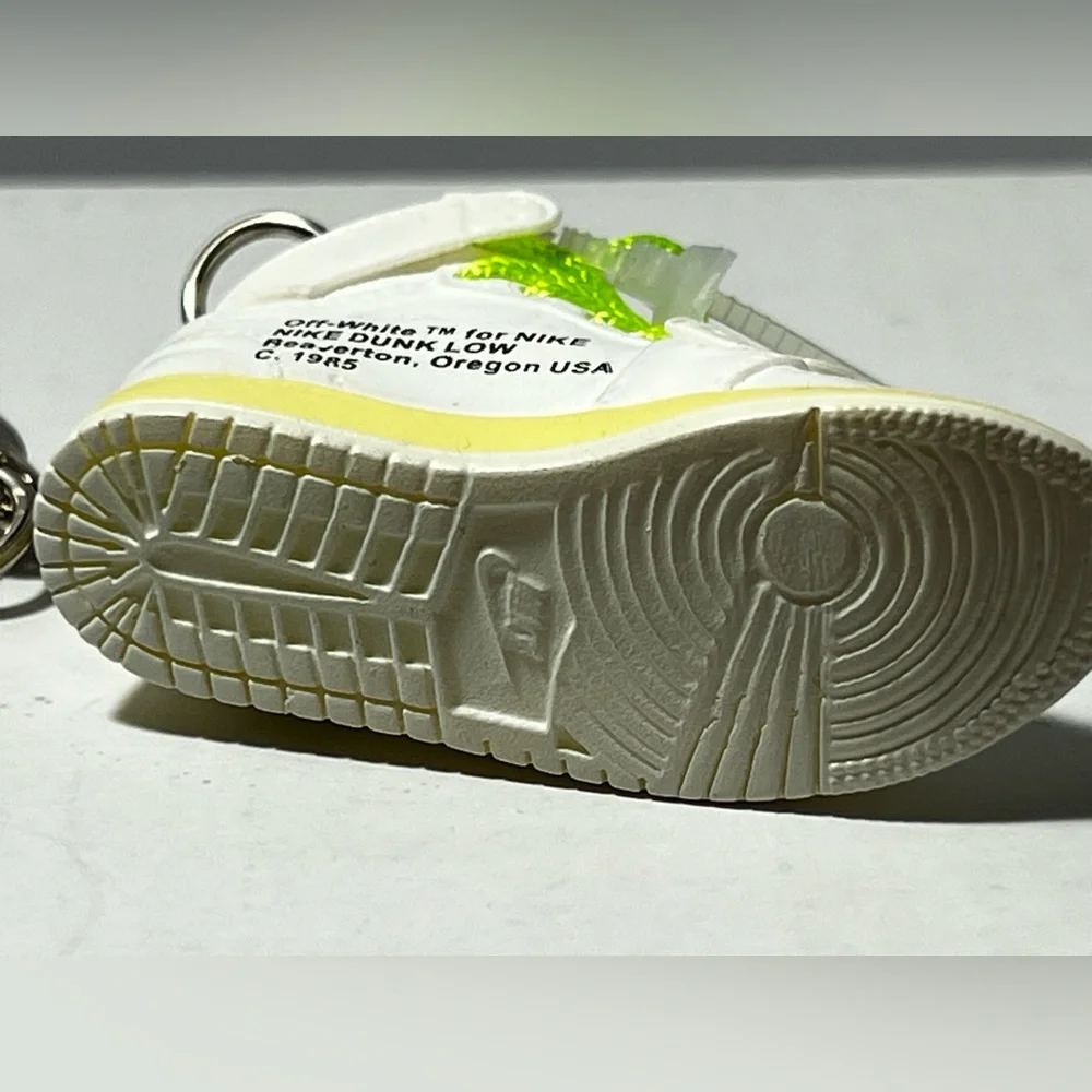 3D‎ Mini Sneaker Keychain Volt Laces White green novelty trinkets gift